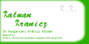 kalman kranicz business card